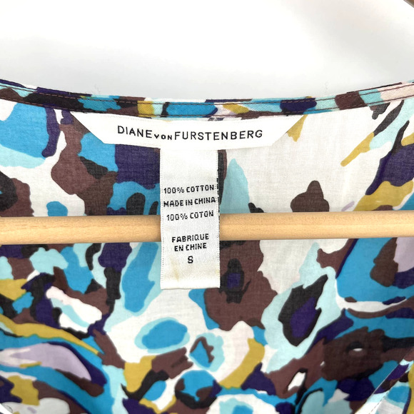 Diane von Furstenberg Marina Dress Size Small Swim Cover Up Tunic Blue White - Picture 8 of 16